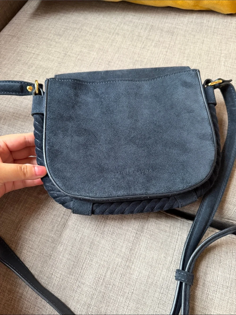 Jenni Kayne Classic Suede Crossbody Navy